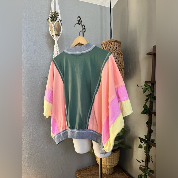 ▫️NEW! Bibi JADE MULTI RAW EDGE VINTAGE WASHED BOMBER JACKET - Picture 11 of 13